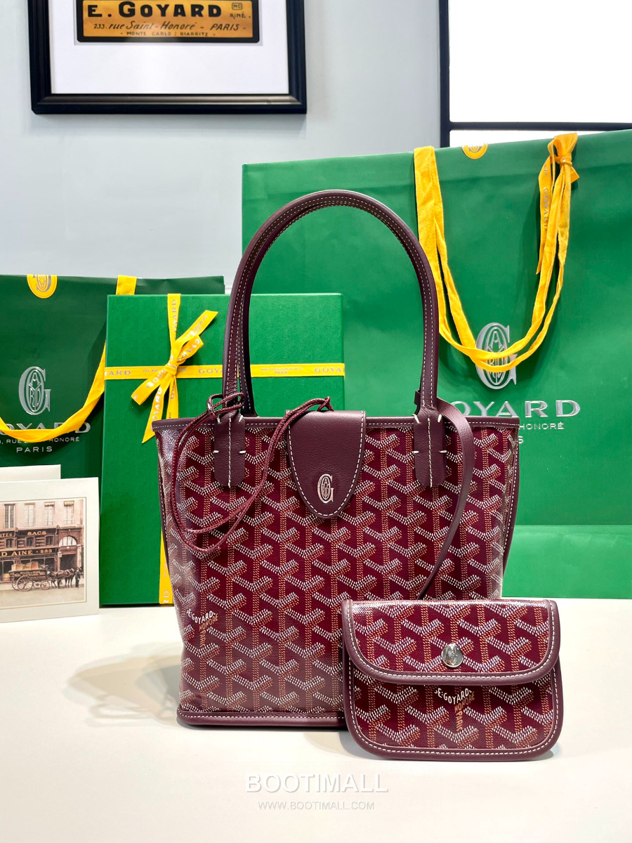 Goyard 고야드 2025 미니 앙주백  Tote Mini Anjou Burgundy 버건디 22cm  2