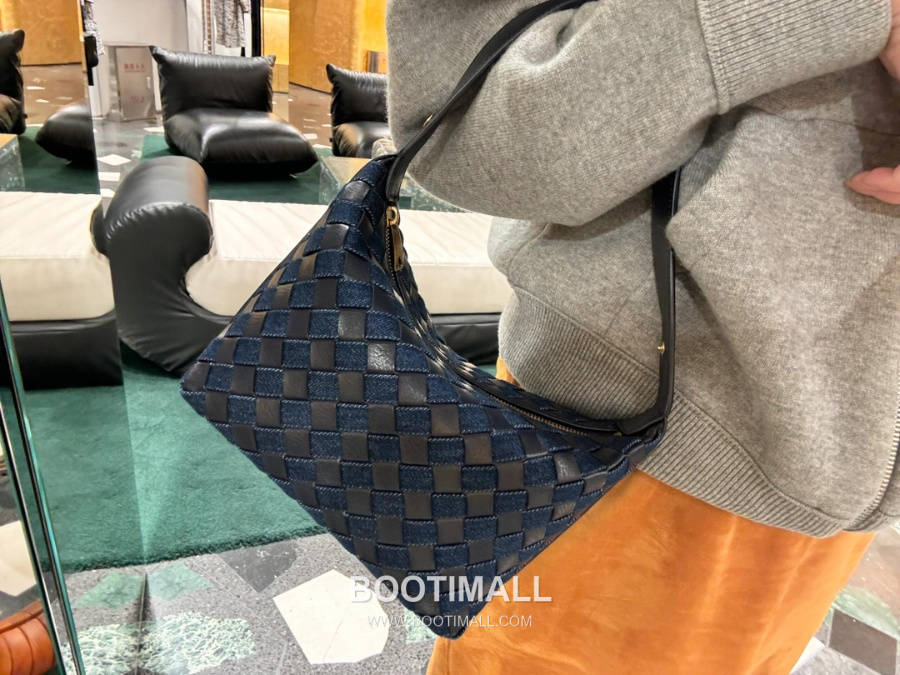 Bottega Veneta Intrecciato Denim & Calfskin Mini 보테가 베네타 인트레치아토 데님 & 카프스킨 미니 탑핸들백 네이비 22cm 6