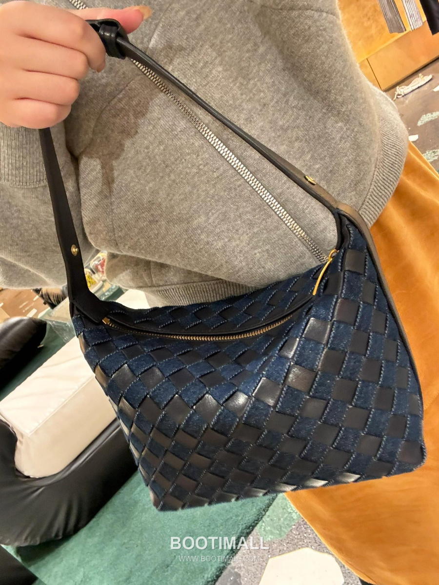 Bottega Veneta Intrecciato Denim & Calfskin Mini 보테가 베네타 인트레치아토 데님 & 카프스킨 미니 탑핸들백 네이비 22cm 7