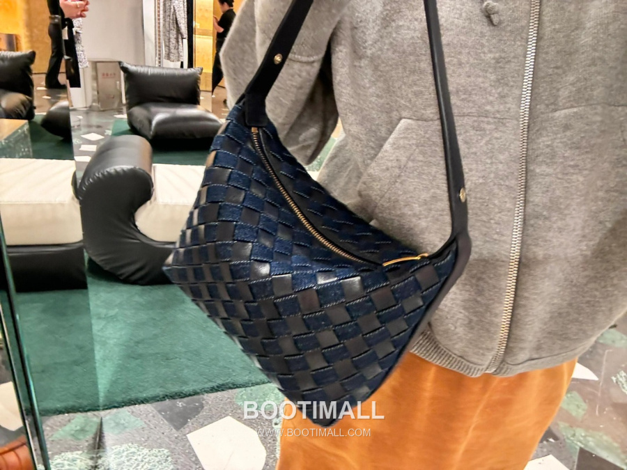 Bottega Veneta Intrecciato Denim & Calfskin Mini 보테가 베네타 인트레치아토 데님 & 카프스킨 미니 탑핸들백 네이비 22cm 8