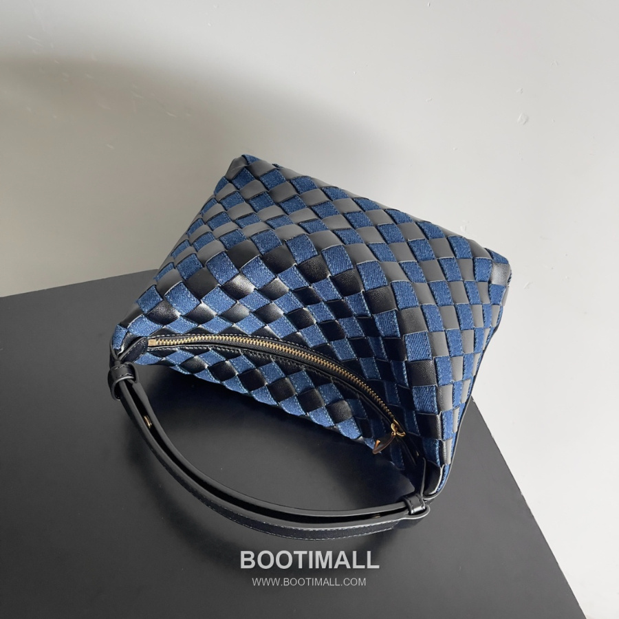 Bottega Veneta Intrecciato Denim & Calfskin Mini 보테가 베네타 인트레치아토 데님 & 카프스킨 미니 탑핸들백 네이비 22cm 11