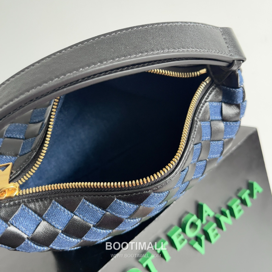 Bottega Veneta Intrecciato Denim & Calfskin Mini 보테가 베네타 인트레치아토 데님 & 카프스킨 미니 탑핸들백 네이비 22cm 17