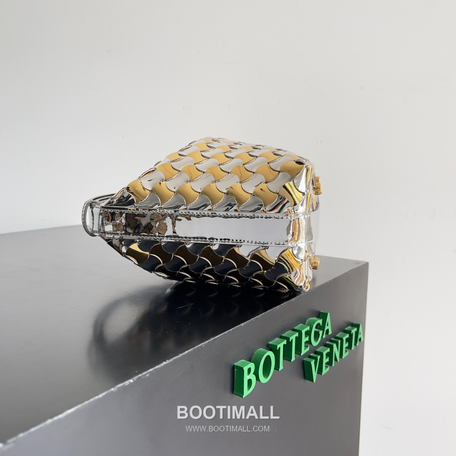 Bottega Veneta Intrecciato Denim & Calfskin Mini 보테가 베네타 인트레치아토 데님 & 카프스킨 미니 탑핸들백 골드/실버 투톤 메탈릭 22cm 3