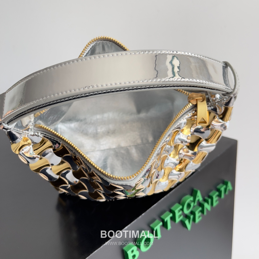 Bottega Veneta Intrecciato Denim & Calfskin Mini 보테가 베네타 인트레치아토 데님 & 카프스킨 미니 탑핸들백 골드/실버 투톤 메탈릭 22cm 8
