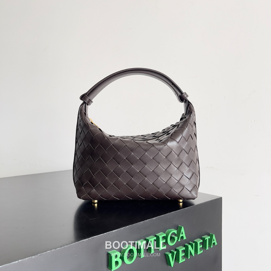 Bottega Veneta Intrecciato Denim & Calfskin Mini 보테가 베네타 인트레치아토 데님 & 카프스킨 미니 탑핸들백 초콜릿 브라운 22cm 1