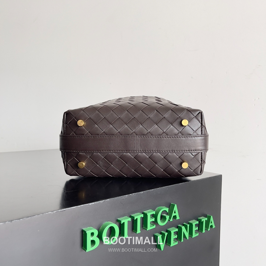 Bottega Veneta Intrecciato Denim & Calfskin Mini 보테가 베네타 인트레치아토 데님 & 카프스킨 미니 탑핸들백 초콜릿 브라운 22cm 3