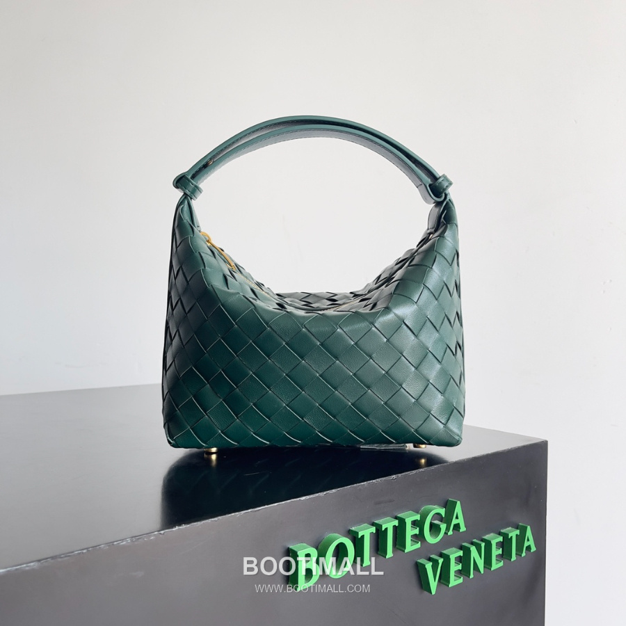 Bottega Veneta Intrecciato Denim & Calfskin Mini 보테가 베네타 인트레치아토 카프스킨 미니 탑핸들백 딥 틸 그린 22cm 1
