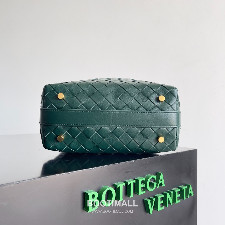 Bottega Veneta Intrecciato Denim & Calfskin Mini 보테가 베네타 인트레치아토 카프스킨 미니 탑핸들백 딥 틸 그린 22cm 2