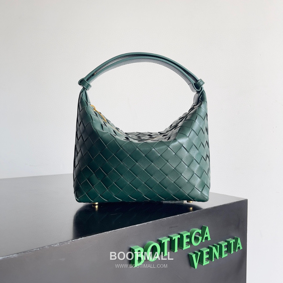 Bottega Veneta Intrecciato Denim & Calfskin Mini 보테가 베네타 인트레치아토 카프스킨 미니 탑핸들백 딥 틸 그린 22cm 3