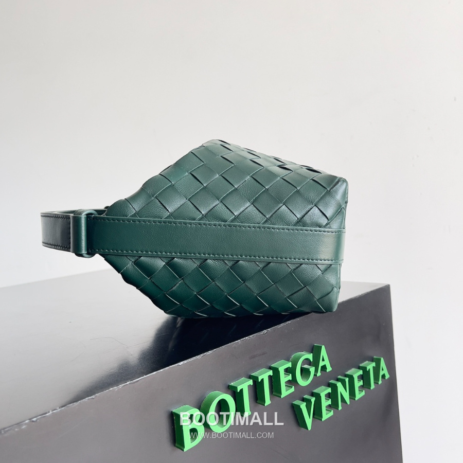 Bottega Veneta Intrecciato Denim & Calfskin Mini 보테가 베네타 인트레치아토 카프스킨 미니 탑핸들백 딥 틸 그린 22cm 5