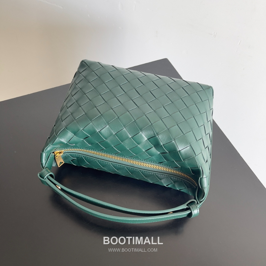 Bottega Veneta Intrecciato Denim & Calfskin Mini 보테가 베네타 인트레치아토 카프스킨 미니 탑핸들백 딥 틸 그린 22cm 6