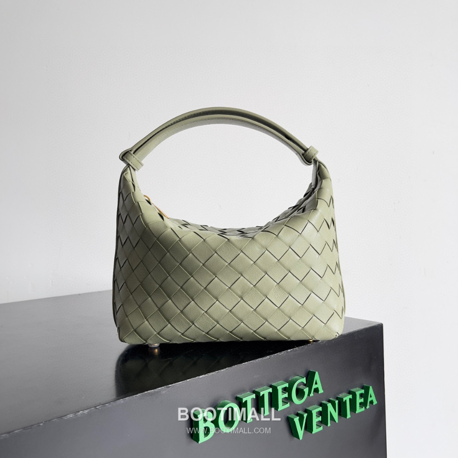 Bottega Veneta Intrecciato Denim & Calfskin Mini 보테가 베네타 인트레치아토 카프스킨 미니 탑핸들백 라이트 세이지 22cm 9