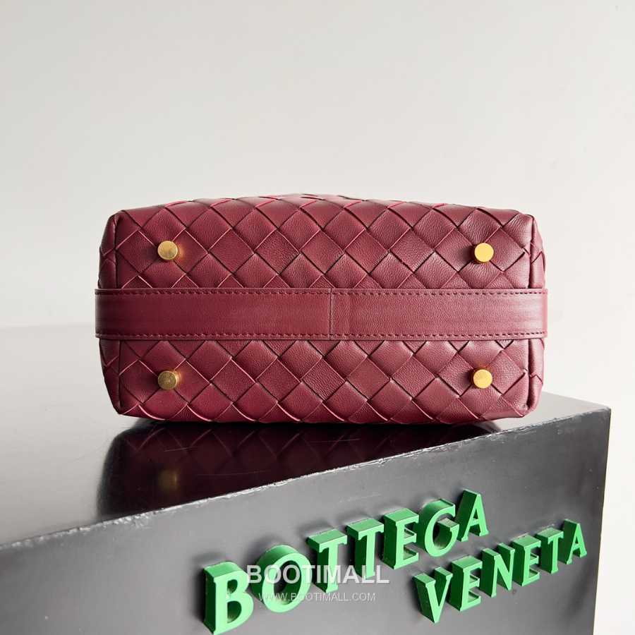 Bottega Veneta Intrecciato Denim & Calfskin Mini 보테가 베네타 인트레치아토 카프스킨 미니 탑핸들백 딥 버건디 22cm 2