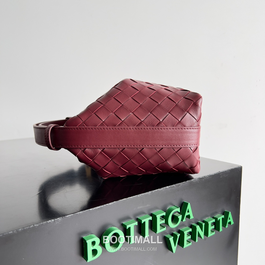 Bottega Veneta Intrecciato Denim & Calfskin Mini 보테가 베네타 인트레치아토 카프스킨 미니 탑핸들백 딥 버건디 22cm 3