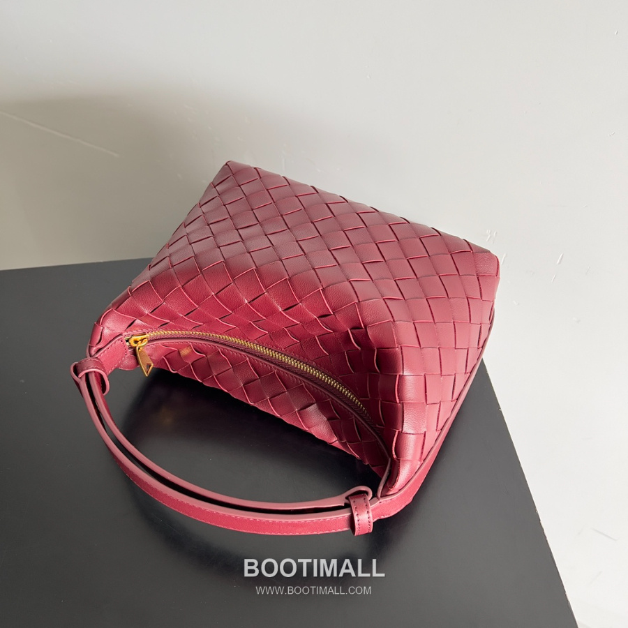 Bottega Veneta Intrecciato Denim & Calfskin Mini 보테가 베네타 인트레치아토 카프스킨 미니 탑핸들백 딥 버건디 22cm 4