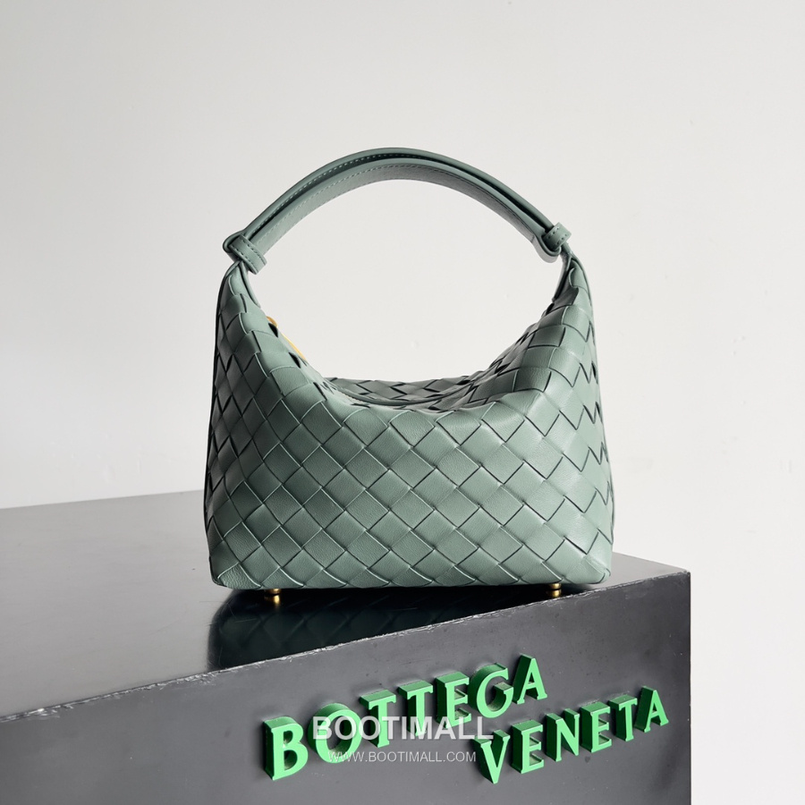 Bottega Veneta Intrecciato Denim & Calfskin Mini 보테가 베네타 인트레치아토 카프스킨 미니 탑핸들백 민트그린 22cm 1