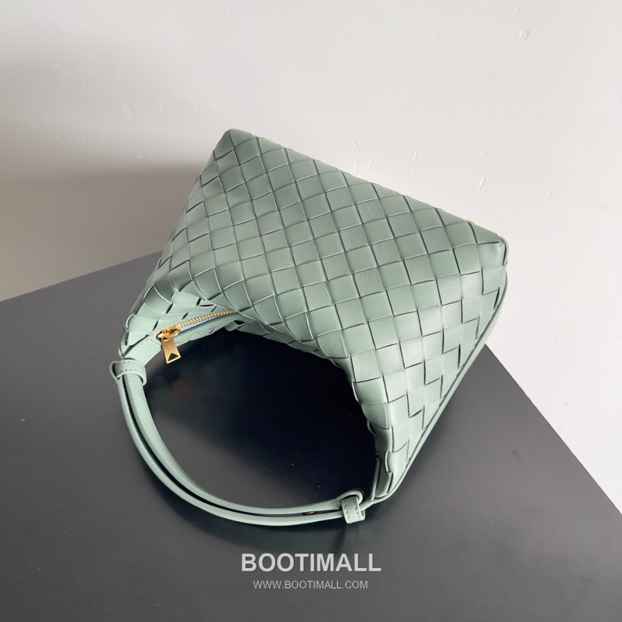 Bottega Veneta Intrecciato Denim & Calfskin Mini 보테가 베네타 인트레치아토 카프스킨 미니 탑핸들백 민트그린 22cm 5