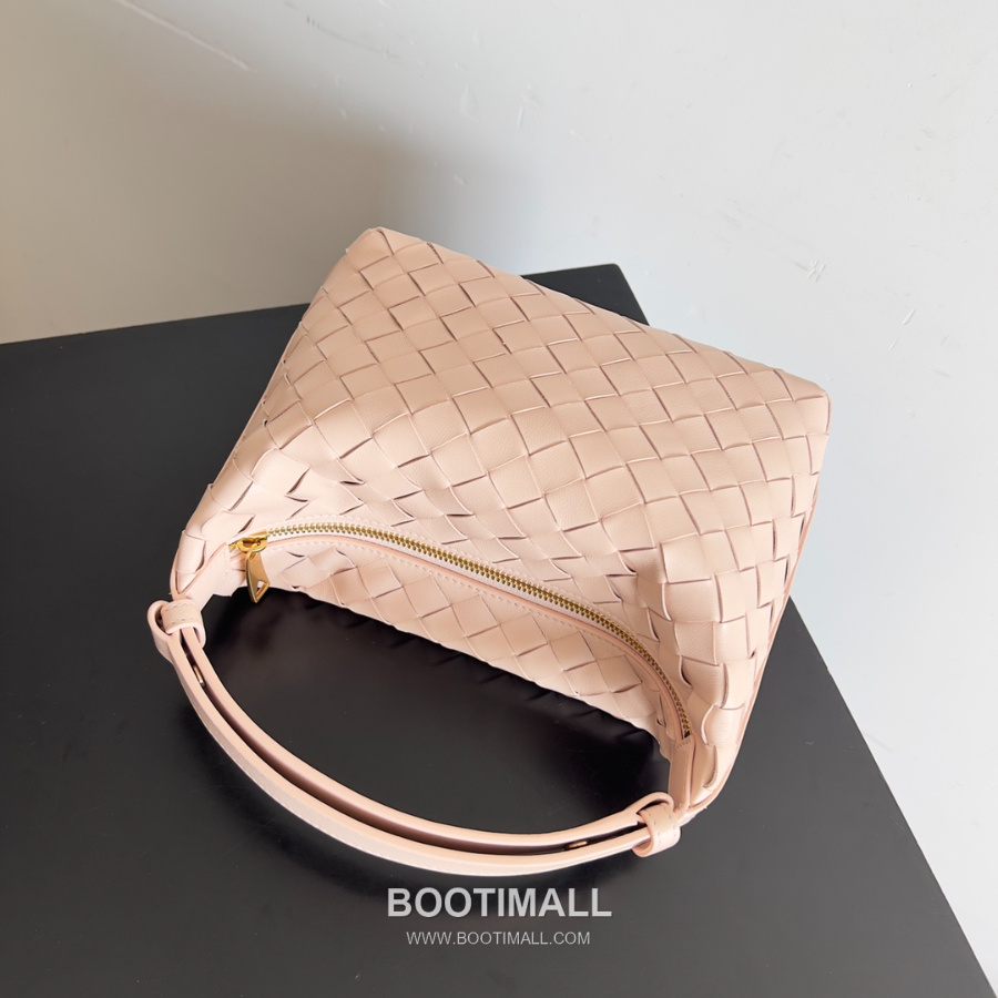 Bottega Veneta Intrecciato Denim & Calfskin Mini 보테가 베네타 인트레치아토 카프스킨 미니 탑핸들백 라이트핑크 22cm 5