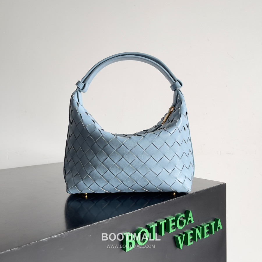 Bottega Veneta Intrecciato Denim & Calfskin Mini 보테가 베네타 인트레치아토 카프스킨 미니 탑핸들백 페일블루 22cm 1