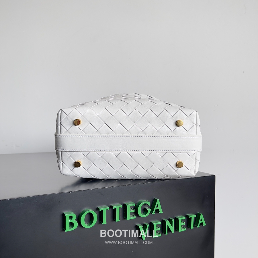 Bottega Veneta Intrecciato Denim & Calfskin Mini 보테가 베네타 인트레치아토 카프스킨 미니 탑핸들백 화이트 22cm 4
