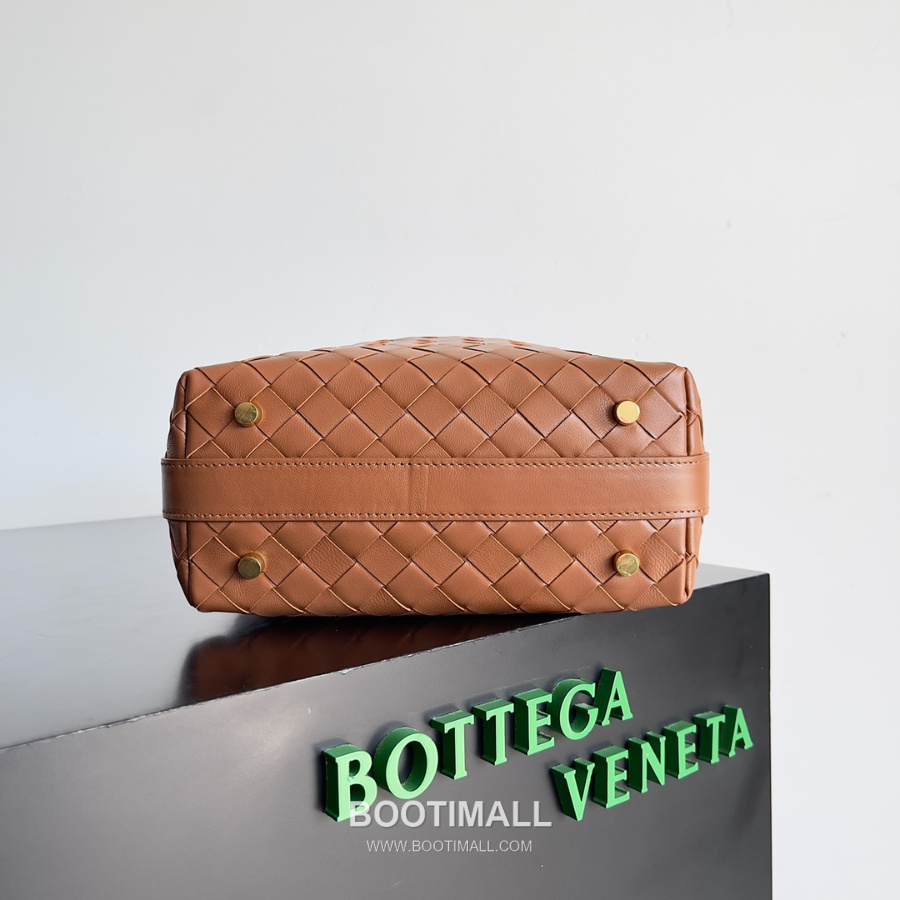 Bottega Veneta Intrecciato Denim & Calfskin Mini 보테가 베네타 인트레치아토 카프스킨 미니 탑핸들백 카라멜브라운 22cm 4