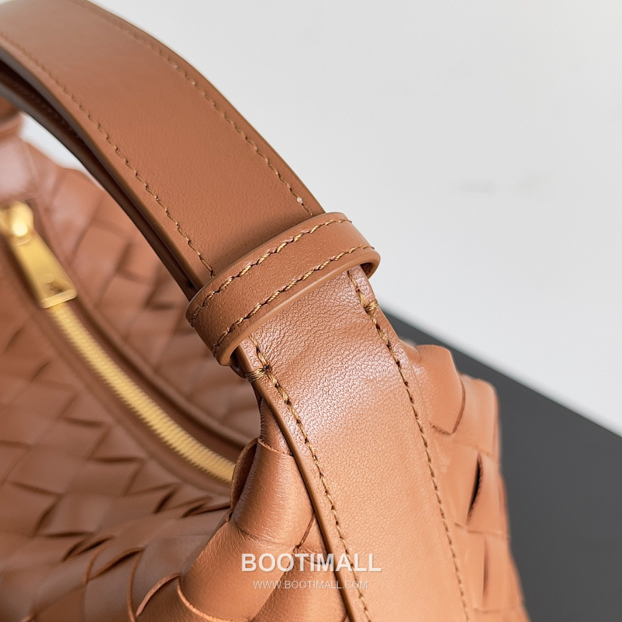 Bottega Veneta Intrecciato Denim & Calfskin Mini 보테가 베네타 인트레치아토 카프스킨 미니 탑핸들백 카라멜브라운 22cm 5