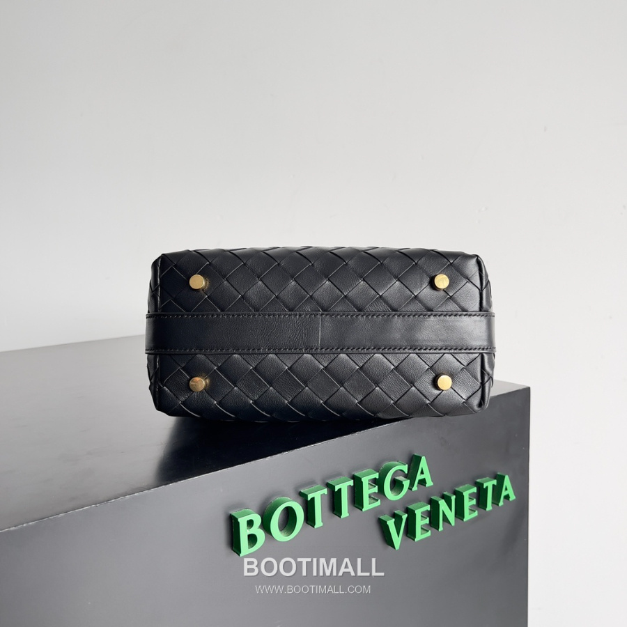 Bottega Veneta Intrecciato Denim & Calfskin Mini 보테가 베네타 인트레치아토 카프스킨 미니 탑핸들백 블랙 22cm 4