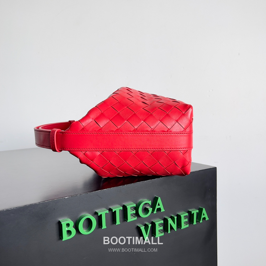 Bottega Veneta Intrecciato Denim & Calfskin Mini 보테가 베네타 인트레치아토 카프스킨 미니 탑핸들백 레드 22cm 2