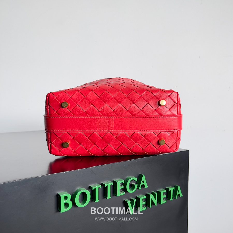 Bottega Veneta Intrecciato Denim & Calfskin Mini 보테가 베네타 인트레치아토 카프스킨 미니 탑핸들백 레드 22cm 4