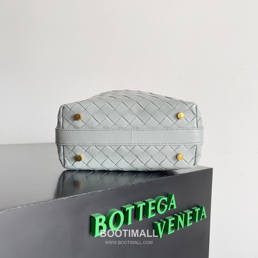 Bottega Veneta Intrecciato Denim & Calfskin Mini 보테가 베네타 인트레치아토 카프스킨 미니 탑핸들백 라이트 그레이 22cm 3
