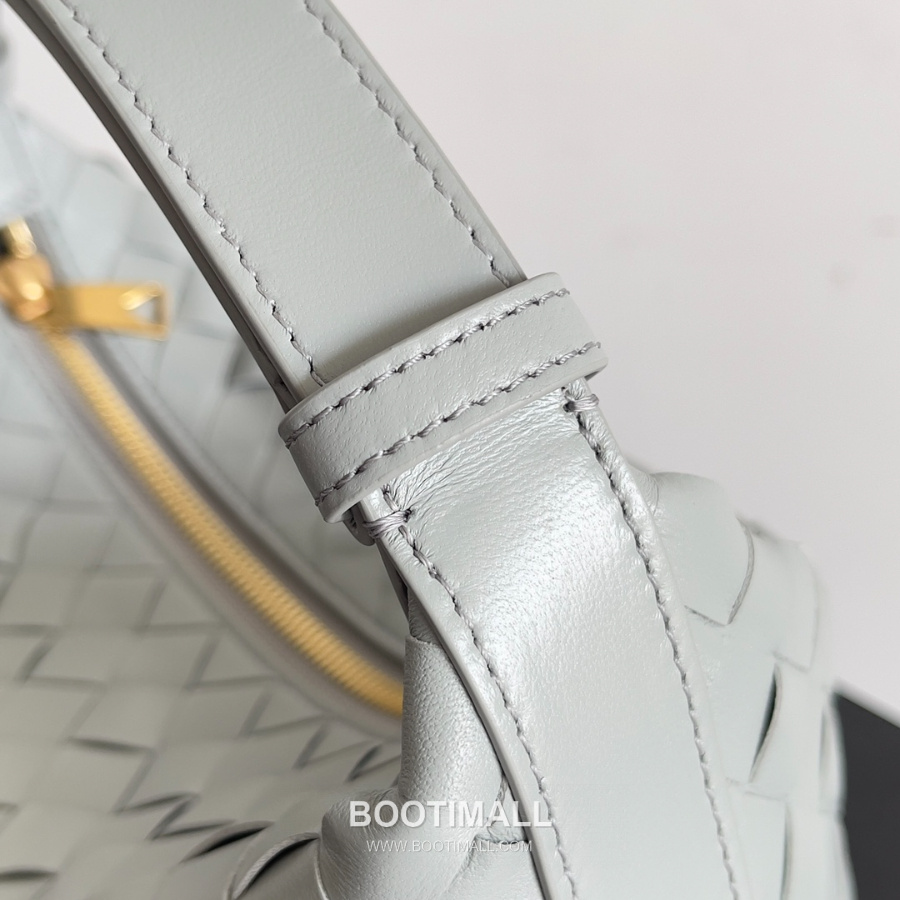 Bottega Veneta Intrecciato Denim & Calfskin Mini 보테가 베네타 인트레치아토 카프스킨 미니 탑핸들백 라이트 그레이 22cm 5