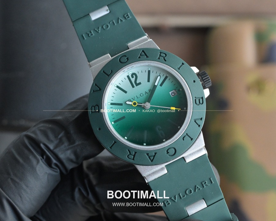 BVLGARI Aluminium Chronograph 40mm 불가리 알루미늄 크로노그래프 그린 40mm 2