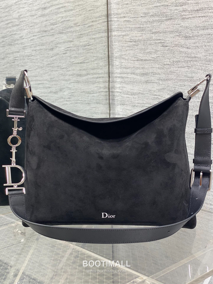 Dior Voyage Hobo Bag 디올 보야주 호보백 라지 블랙 스웨이드 레더 트림 은장 34cm 1