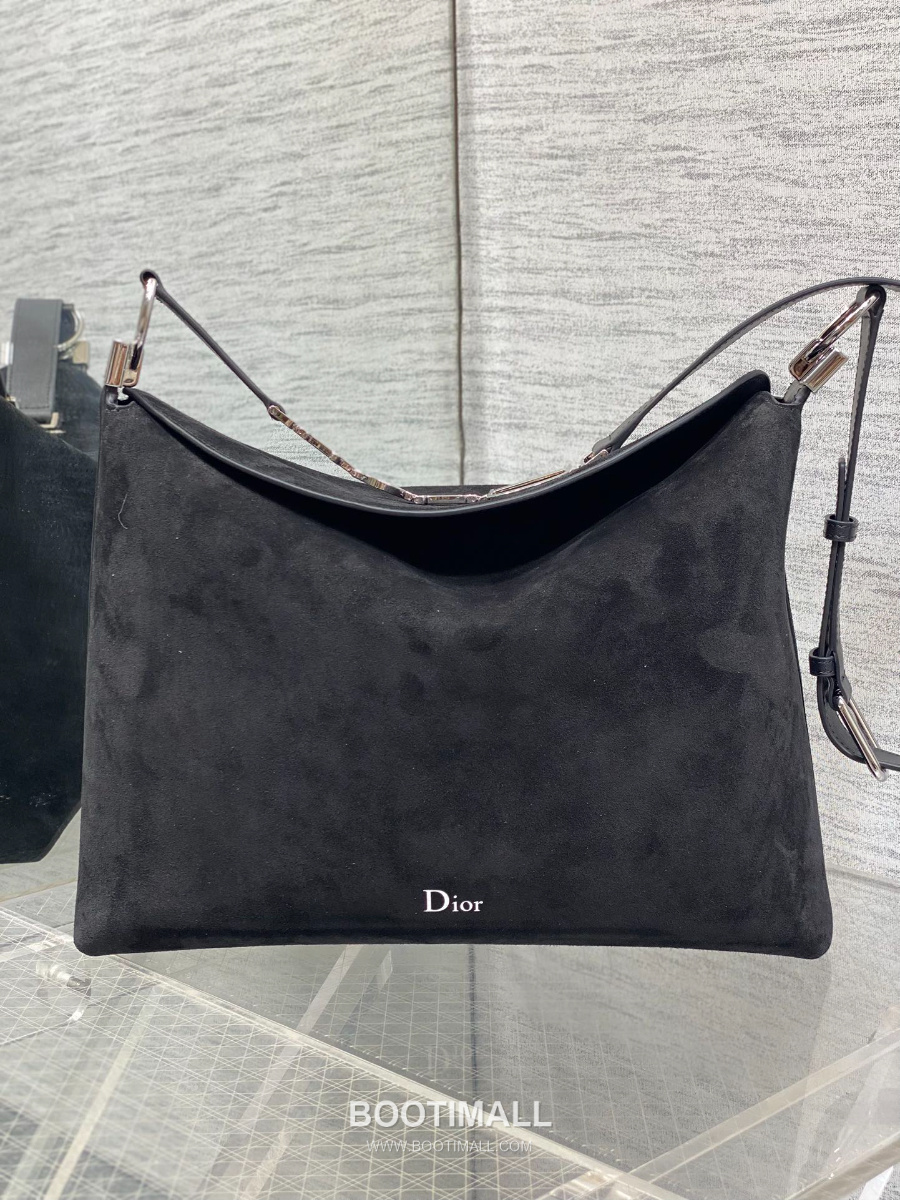 Dior Voyage Hobo Bag 디올 보야주 호보백 라지 블랙 스웨이드 레더 트림 은장 34cm 2