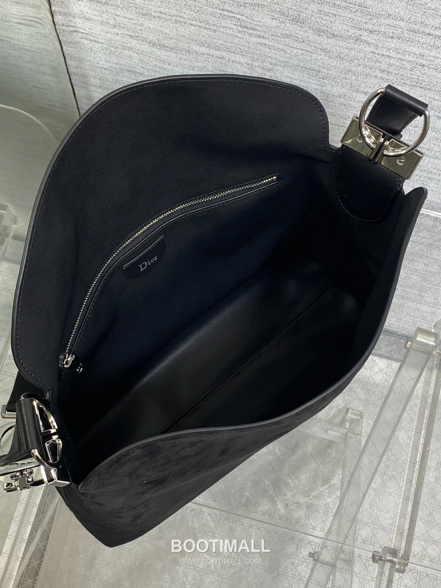 Dior Voyage Hobo Bag 디올 보야주 호보백 라지 블랙 스웨이드 레더 트림 은장 34cm 8