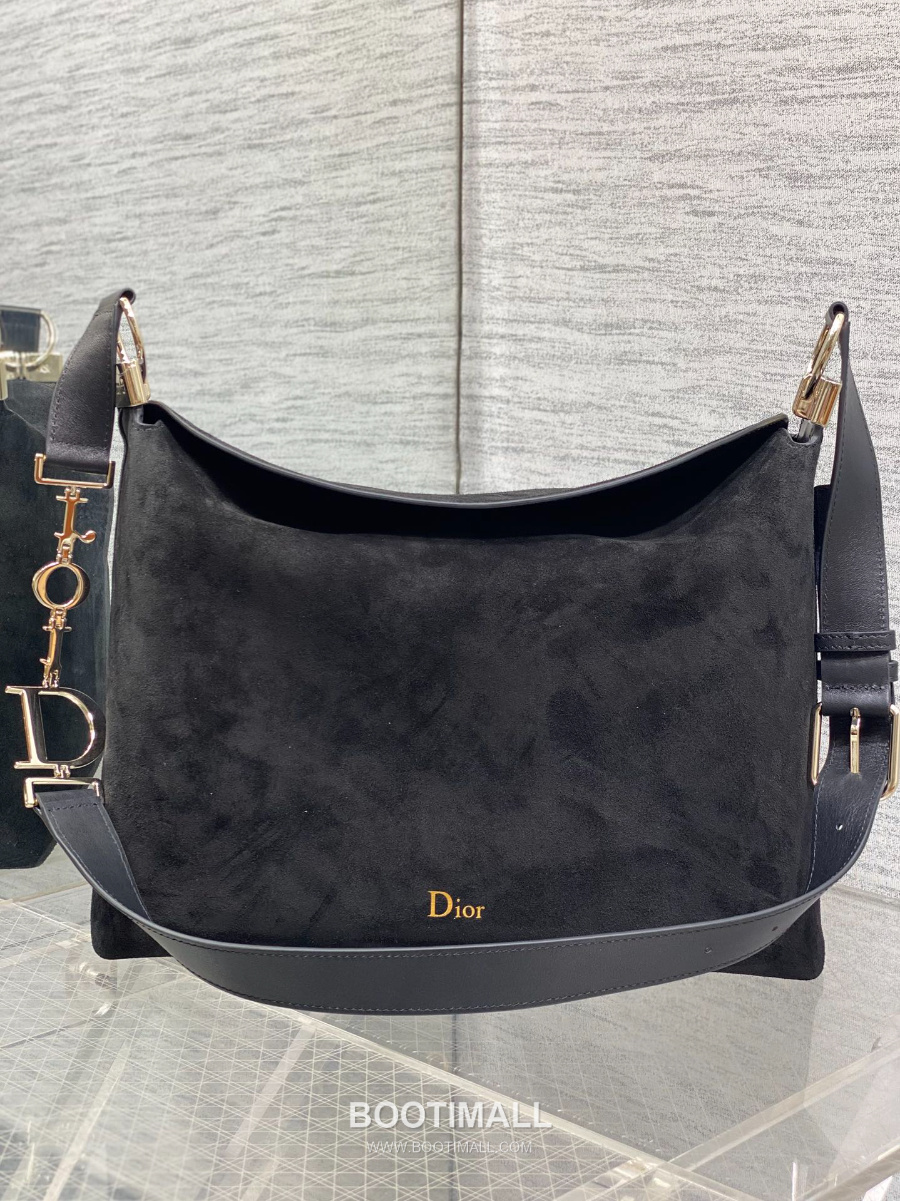 Dior Voyage Hobo Bag 디올 보야주 호보백 라지 블랙 스웨이드 레더 트림 금장 34cm 1