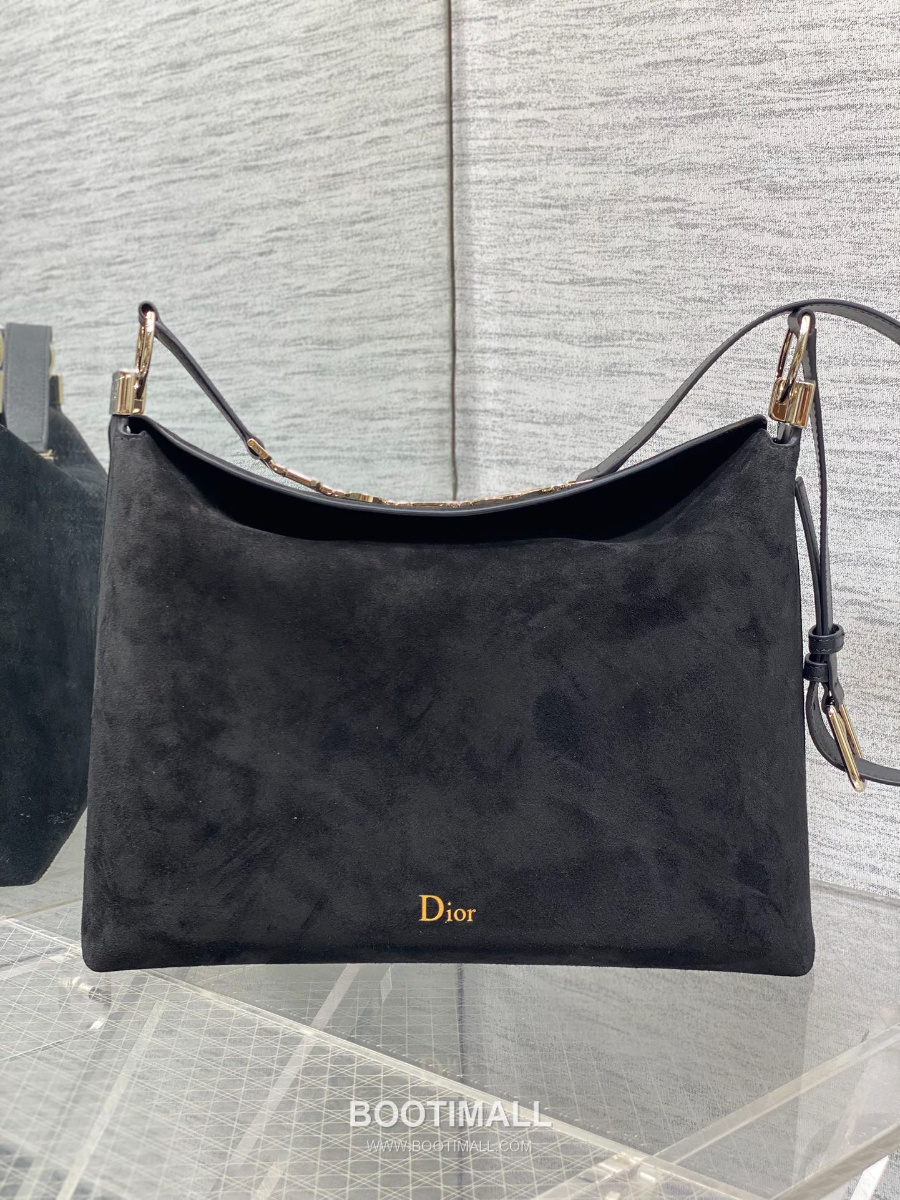 Dior Voyage Hobo Bag 디올 보야주 호보백 라지 블랙 스웨이드 레더 트림 금장 34cm 2