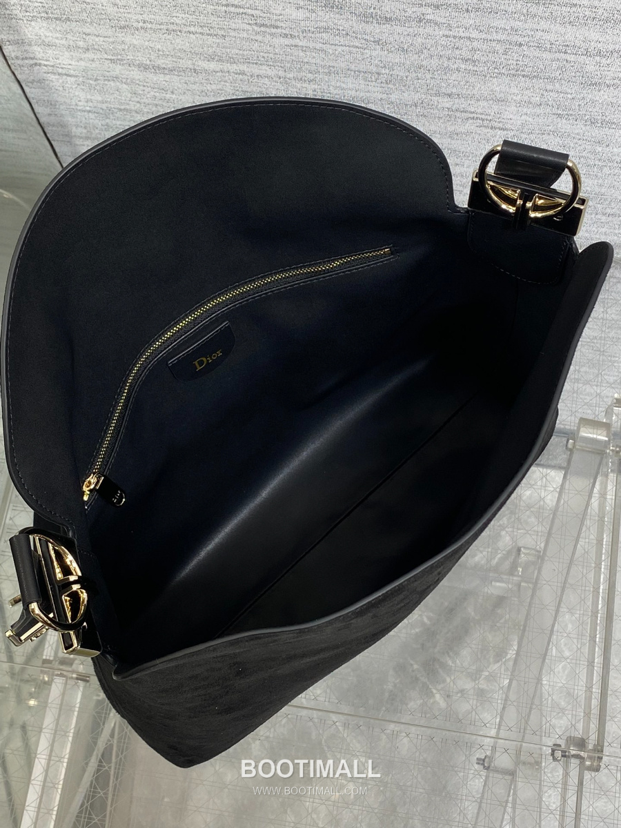 Dior Voyage Hobo Bag 디올 보야주 호보백 라지 블랙 스웨이드 레더 트림 금장 34cm 8