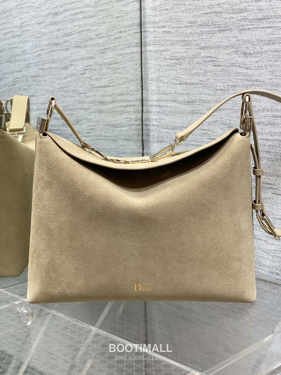 Dior Voyage Hobo Bag 디올 보야주 호보백 라지 베이지 스웨이드 레더 트림 금장 34cm 9