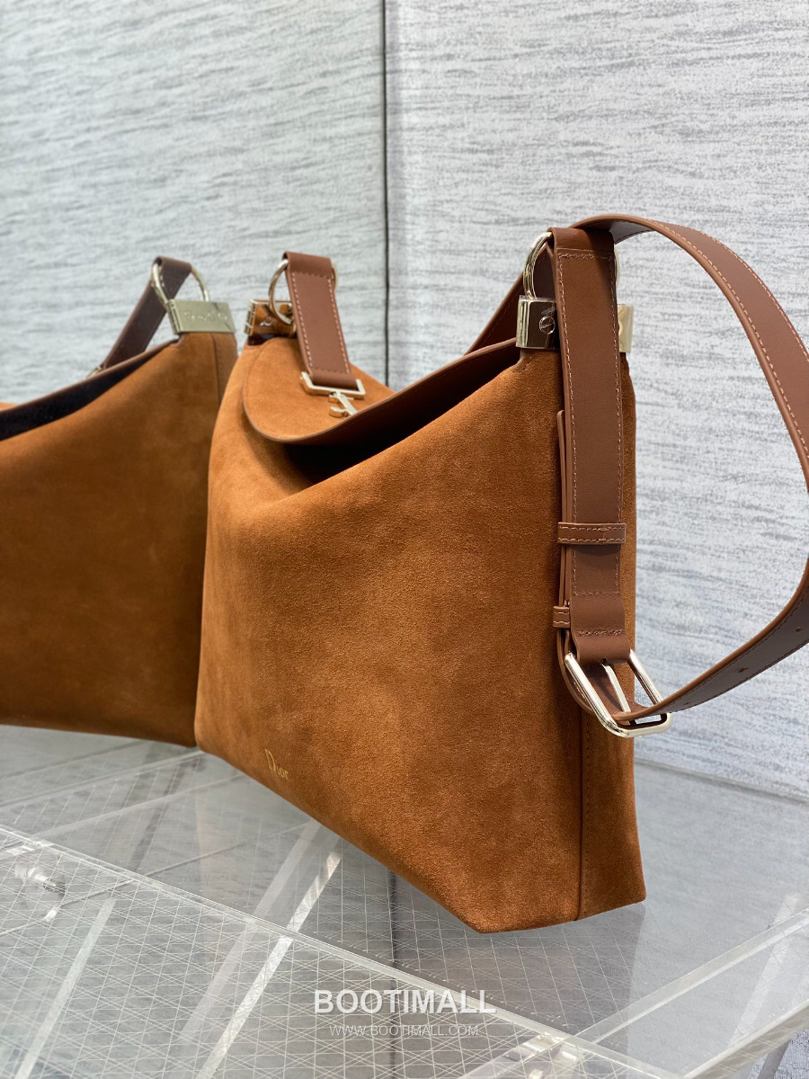 Dior Voyage Hobo Bag 디올 보야주 호보백 라지 브라운 스웨이드 레더 트림 금장 34cm 6