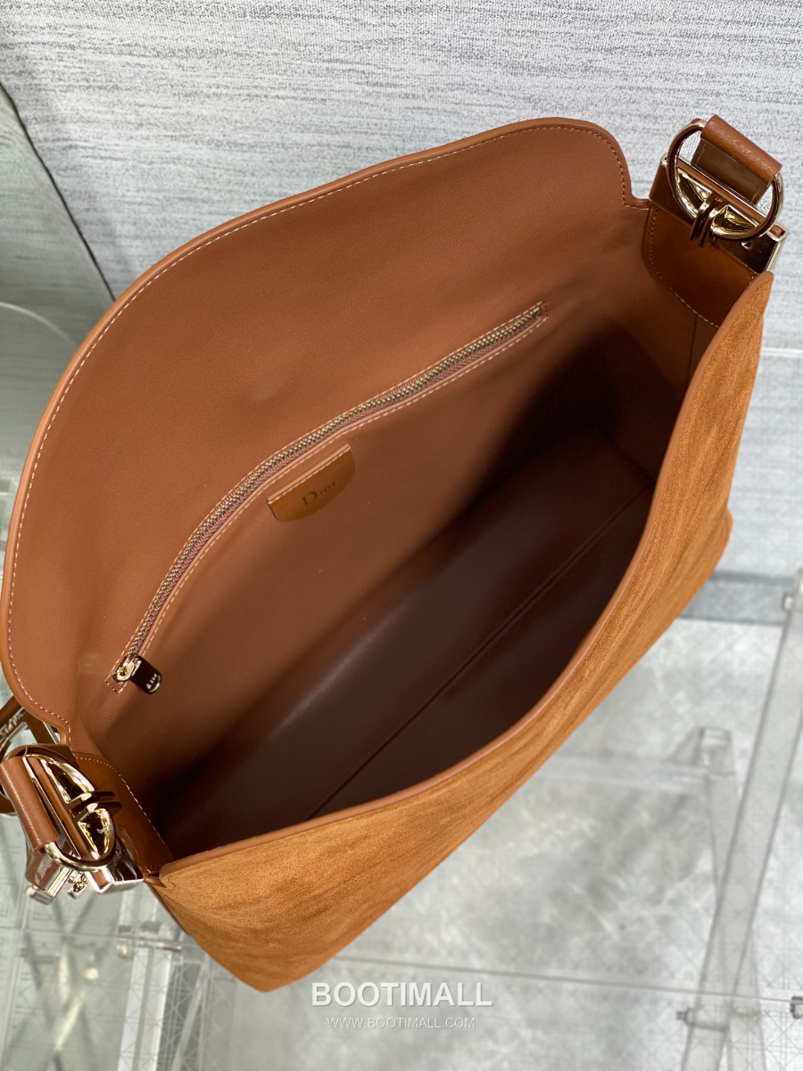 Dior Voyage Hobo Bag 디올 보야주 호보백 라지 브라운 스웨이드 레더 트림 금장 34cm 8