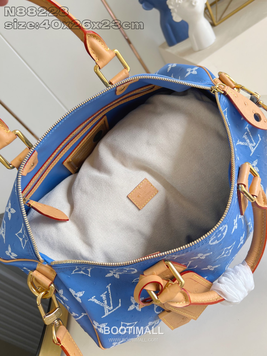 Louis Vuitton Speedy P9 Bandoulière 루이비통 모노그램 스피디 P9 반둘리에 40 위켄더 백 블루 N88228 40cm 11