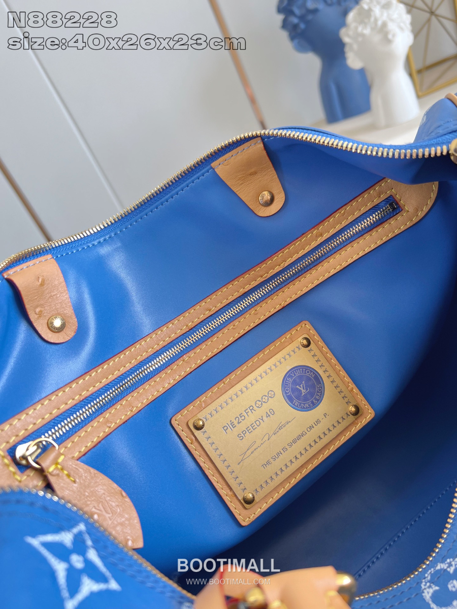 Louis Vuitton Speedy P9 Bandoulière 루이비통 모노그램 스피디 P9 반둘리에 40 위켄더 백 블루 N88228 40cm 14