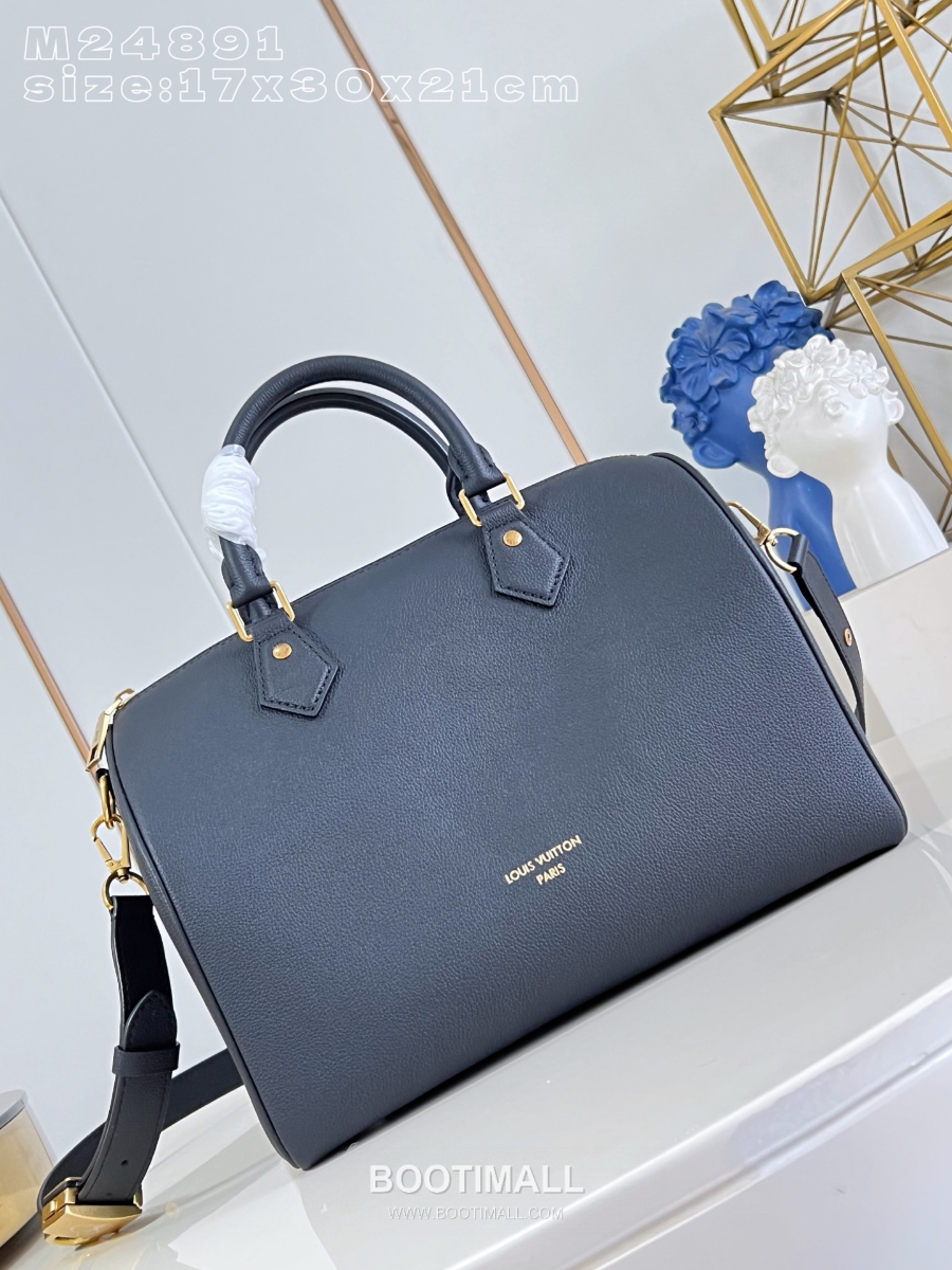 Louis Vuitton Speedy Soft 30 루이비통 스피디 소프트 30 로우 키 블랙 카우하이드 레더 30cm 9