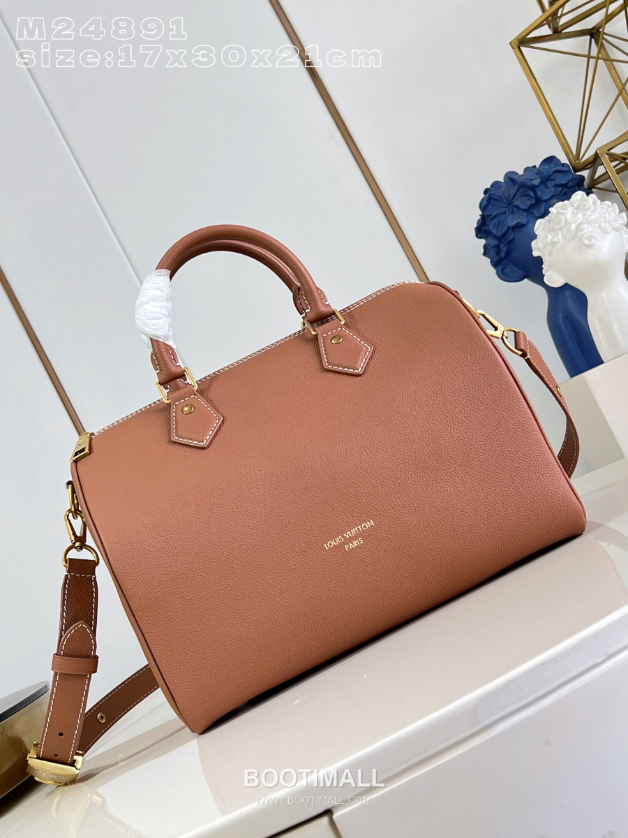 Louis Vuitton Speedy Soft 30 루이비통 스피디 소프트 30 로우 키 브라운 카우하이드 레더 M24891 30cm 7