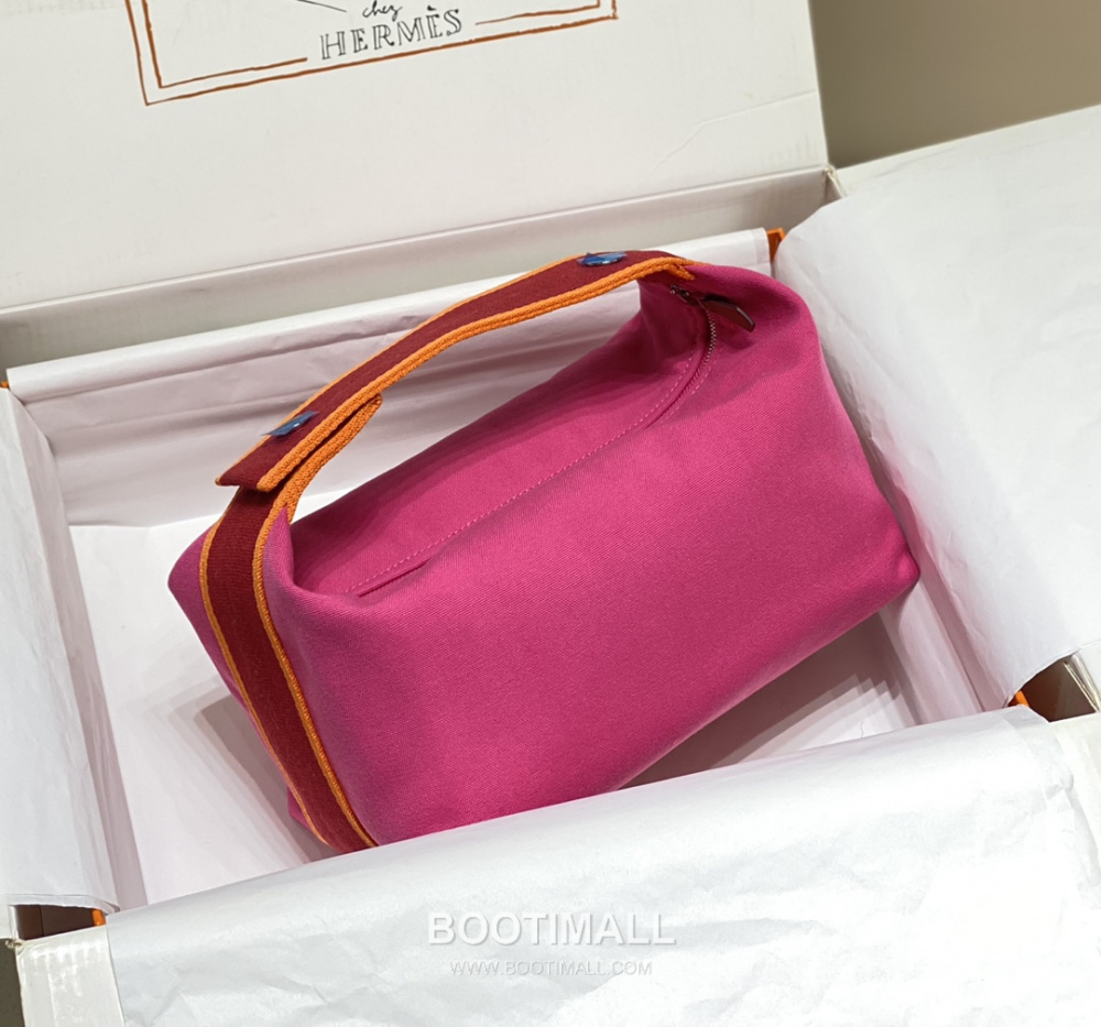 Hermès Bride-A-Brac Pouch 에르메스 브리드아브락 파우치 토일 캔버스 & 자수 H 디테일 핫핑크 25cm 2