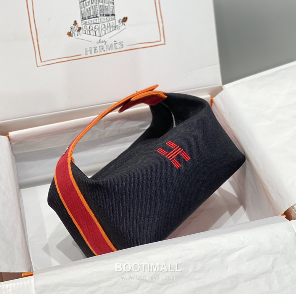 Hermès Bride-A-Brac Pouch 에르메스 브리드아브락 파우치 토일 캔버스 & 자수 H 디테일 블랙 25cm 1