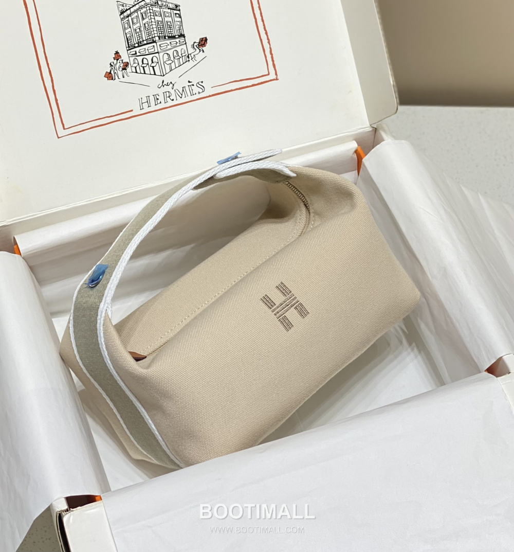 Hermès Bride-A-Brac Pouch 에르메스 브리드아브락 파우치 토일 캔버스 & 자수 H 디테일 베이지 25cm 1