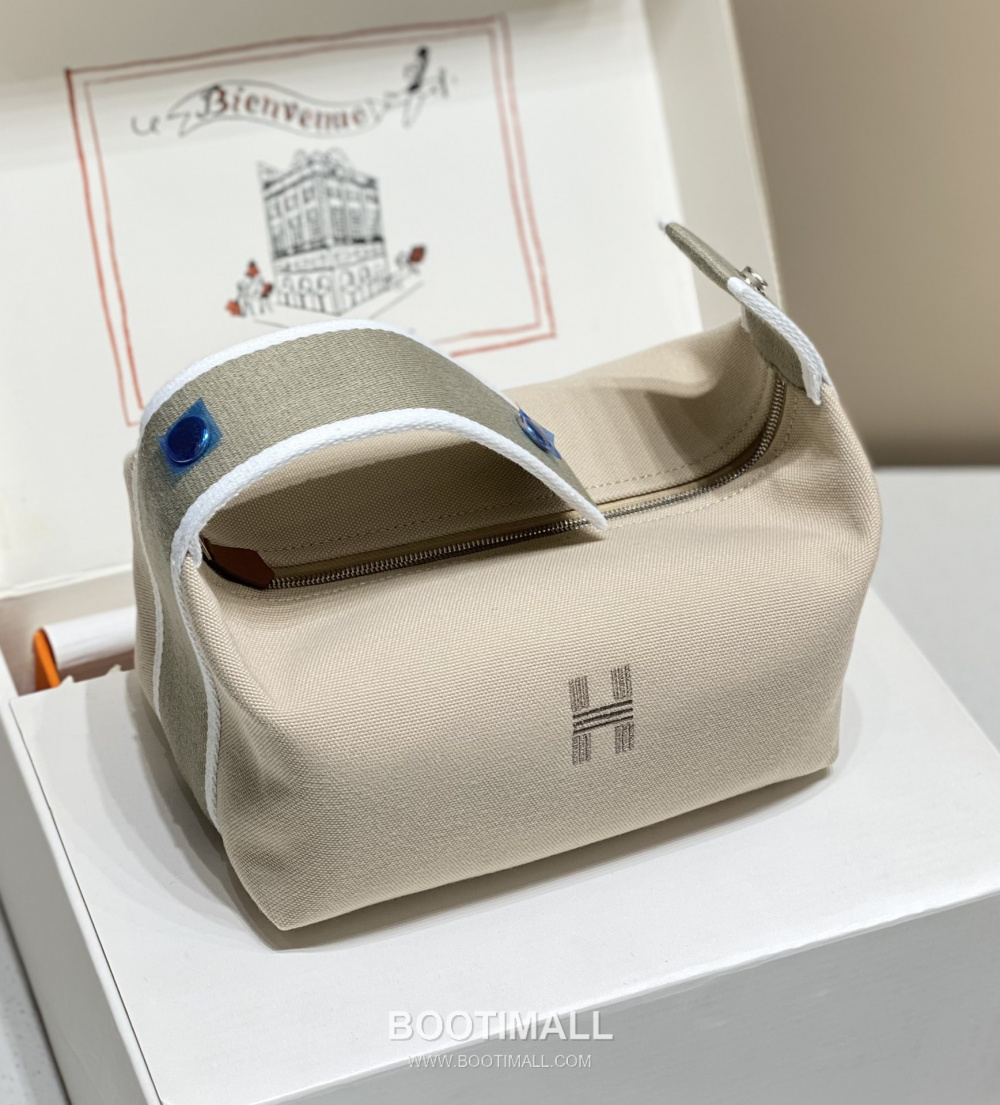 Hermès Bride-A-Brac Pouch 에르메스 브리드아브락 파우치 토일 캔버스 & 자수 H 디테일 베이지 25cm 3