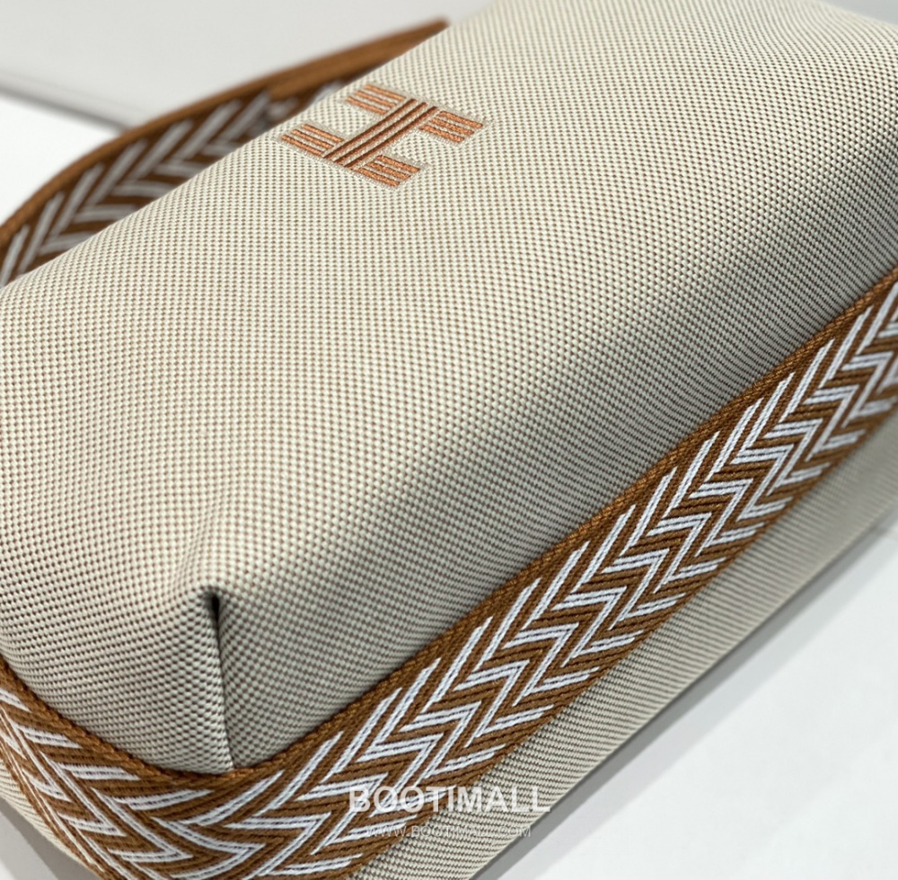 Hermès Bride-A-Brac Pouch 에르메스 브리드아브락 파우치 토일 캔버스 & 자수 H 디테일 베이지/브라운 25cm 7